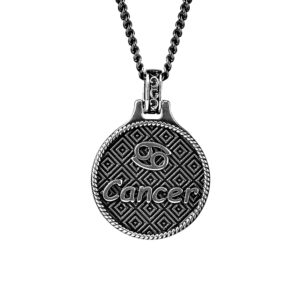 zodiac necklace cancer man silver ellius retro
