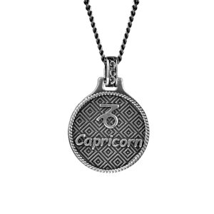 necklace zodiac capricorn man silver ellius retro
