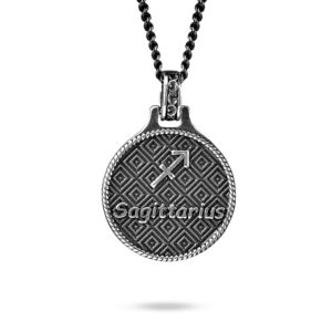necklace zodiac sagittarius man silver ellius retro