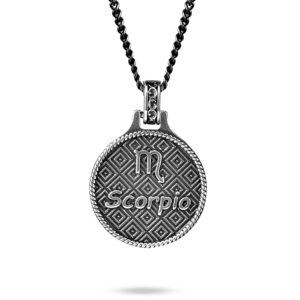zodiac scorpio man silver necklace ellius retro