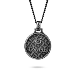 Taurus zodiac necklace silver men ellius retro