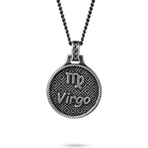 Virgo zodiac necklace silver ellius retro