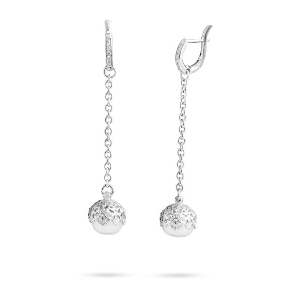 baroque basket pendant earrings with natural pearl silver women ellius