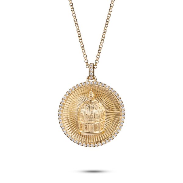 Collana Cupola Luce di San Pietro Roma Dorata gioielli argento