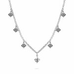 Rolo Necklace Silver Lilies Pendants Ellius Jewelry