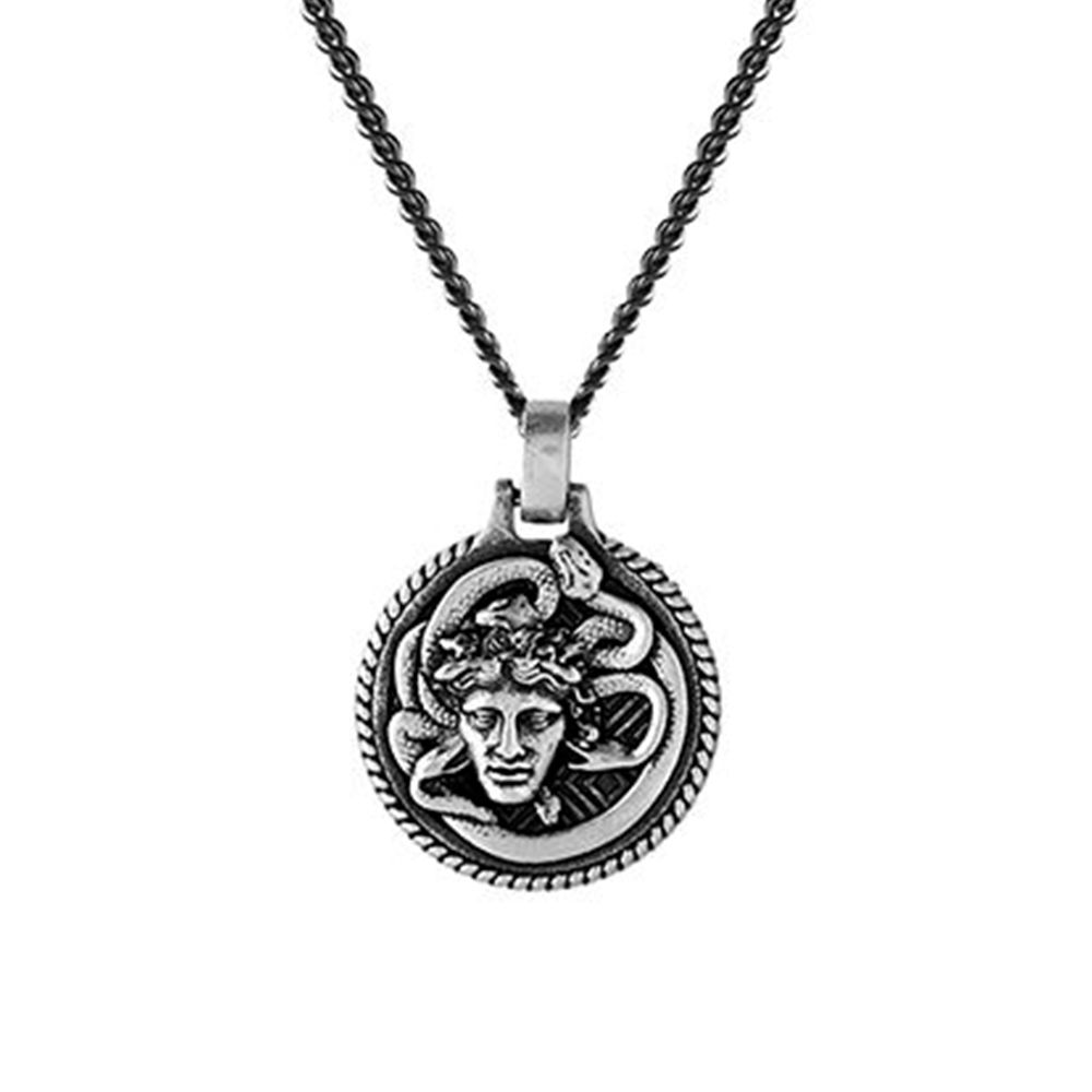 Collana Medusa Serpente Uomo Argento Gioielli Ellius