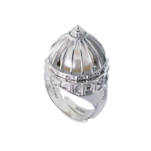 Anello Cupola Roma Perla Rodio San Pietro Gioielli Argento Ellius