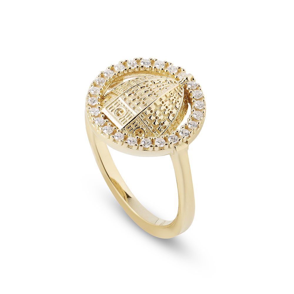 Anello Giubilo Cupola Firenze Dorato gioielli argento ellius