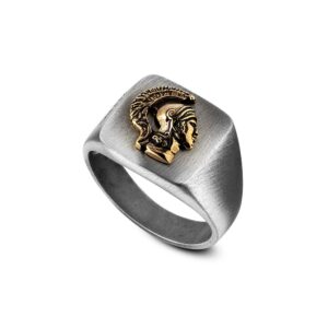 Anello Chevalier Elmo Romano Uomo Gioielli Argento Ellius