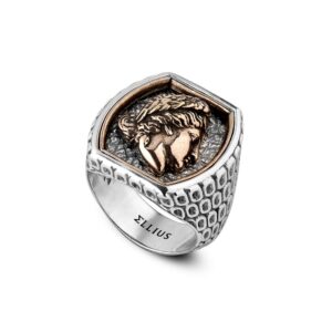 Anello Chevalier Lavorato Atena Donna Gioielli Argento Ellius