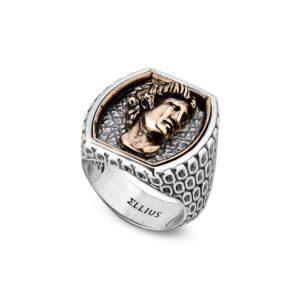 Anello Chevalier Lavorato Virtus Michelangelo Donna Gioielli Argento Ellius