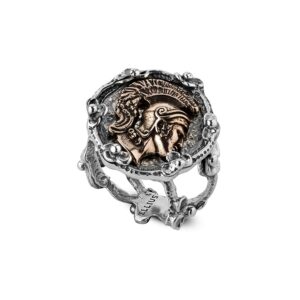 Anello Sigillo Elmo Romano Donna Gioielli Argento Ellius
