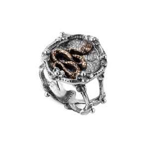 Anello Sigillo Serpente Donna Gioielli Argento Ellius