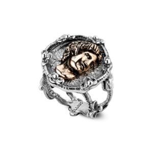 Anello Sigillo Virtus Michelangelo Donna Gioielli Argento Ellius