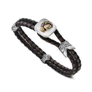 Bracciale Virtus Michelangelo Pelle Uomo Gioielli Argento Ellius