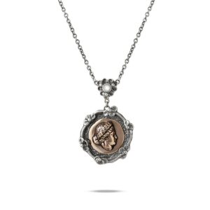 Collana Sigillo Grande Atena Donna Argento Gioielli Ellius
