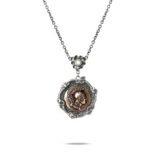 Collana Sigillo Grande Elmo Romano Donna Argento Gioielli Ellius