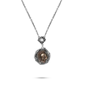 Collana Sigillo Piccolo Elmo Romano Donna Argento Gioielli Ellius