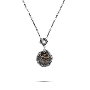 Collana Sigillo Piccolo Serpente Donna Argento Gioielli Ellius