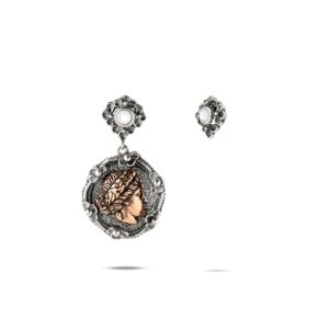 Orecchini Asimmetrici Sigillo Atena Donna Gioielli Argento Ellius
