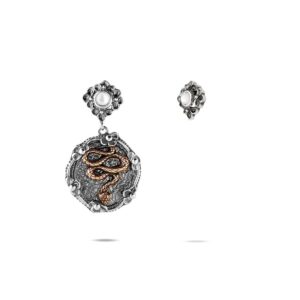 Orecchini Asimmetrici Sigillo Serpente Donna Gioielli Argento Ellius